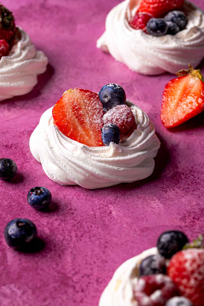Sugar Dusted Summer Berry Meringues
